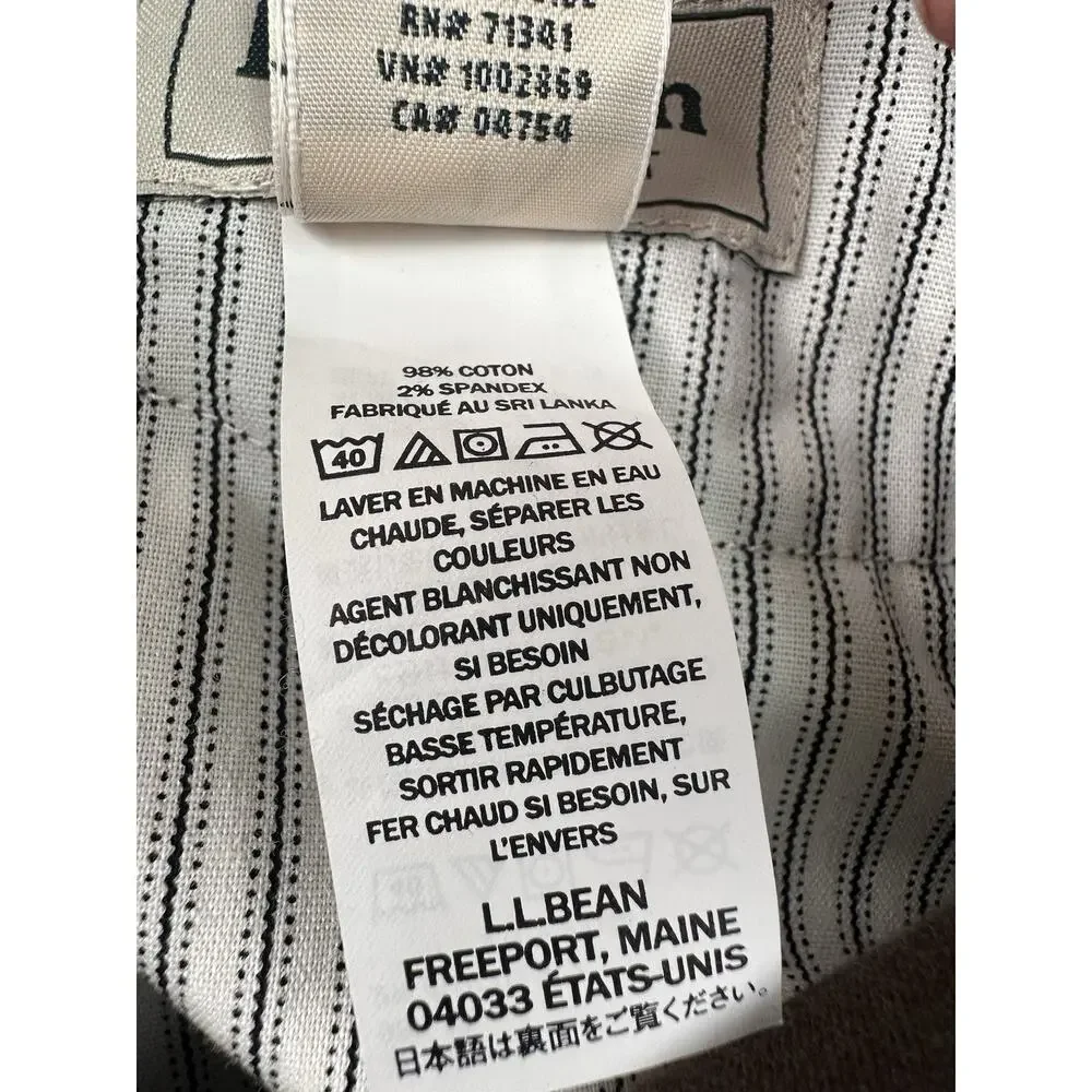 LL Bean Country Corduroy Pants Men 36x29 Stretch Brown Standard Fit Outdoor